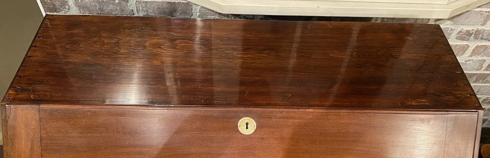 18th c Massachusetts Fall Front Desk in Mahogany