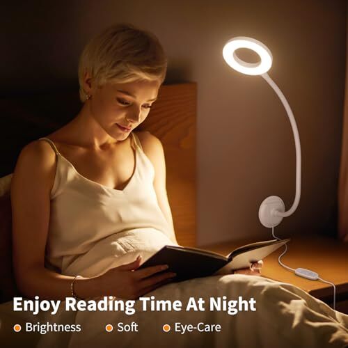 Wall Mounted Reading Light, Book Light in Bed at Night, Reading 1Unit / White