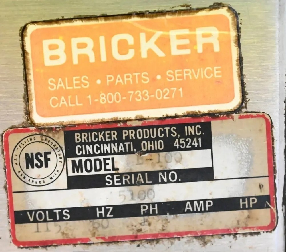 Bricker Model B-100 NSF 115V Drive