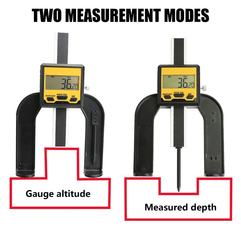 Automatic Shutoff Digital Depth Gauge for Construction Woodworking & Engineering