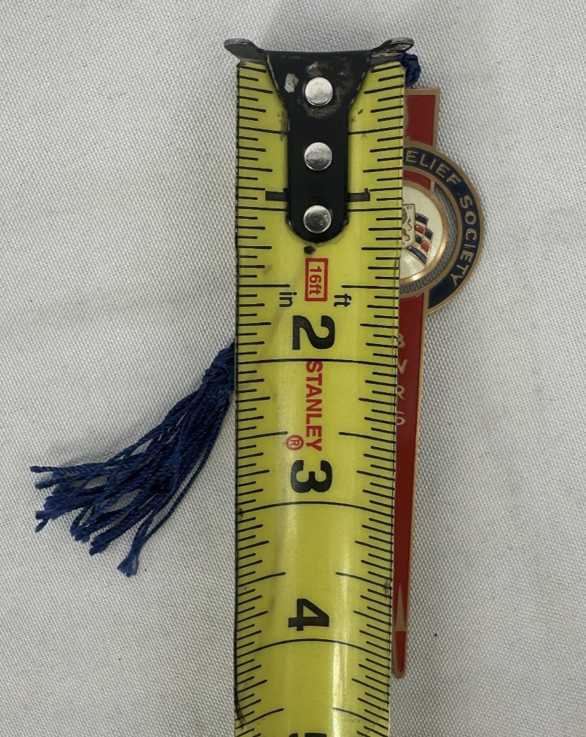 British War Relief Society (BWRS) Metal Tin Book Mark (bookmark) with Tassel