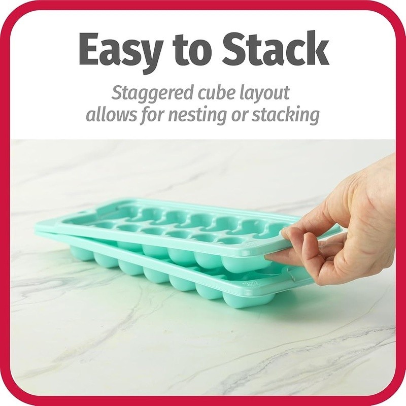 Quick Release Ice Cube Trays 2 Pack Stackable Half Ounce Kitchen Tool Mold New