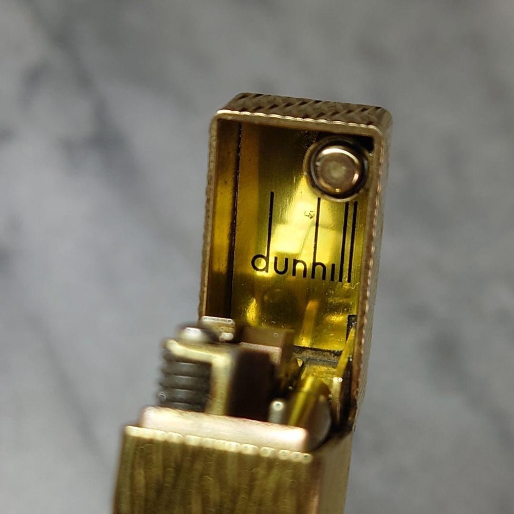 Vintage Dunhill Rolla Gas Lighter Gold Wave Working Condition