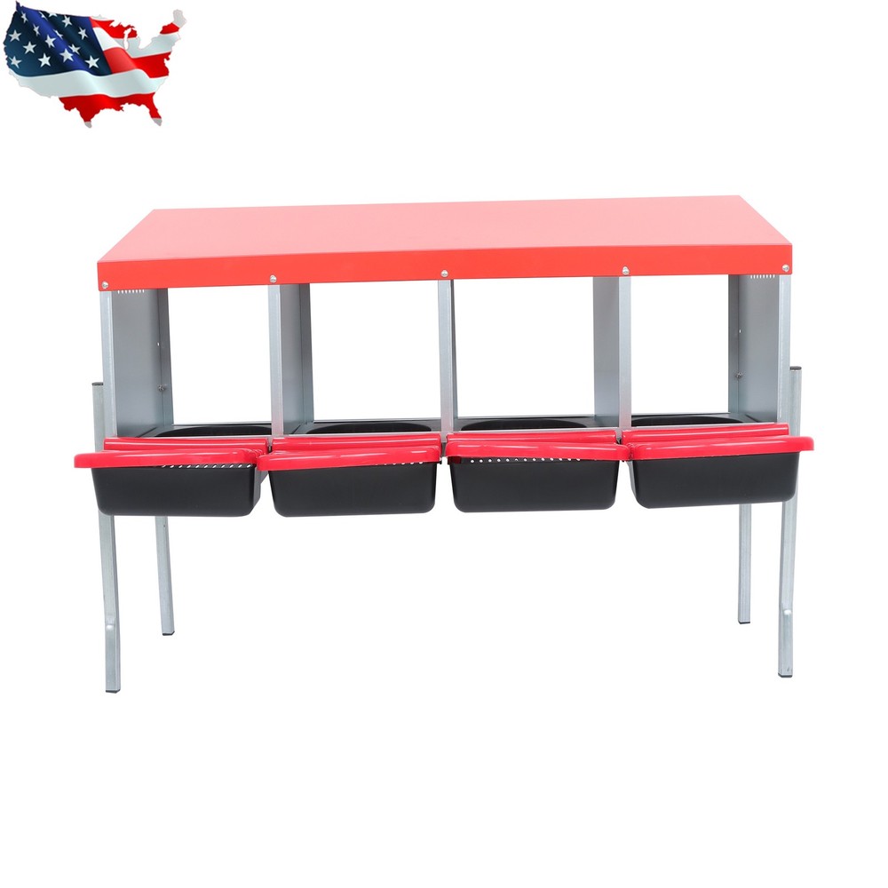 Roll Out Chicken Nesting Boxes For Laying Eggs Coop 4 Compartment