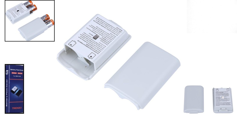 White Battery Pack Cover Kit - 2X for Xbox 360 Controller Protection