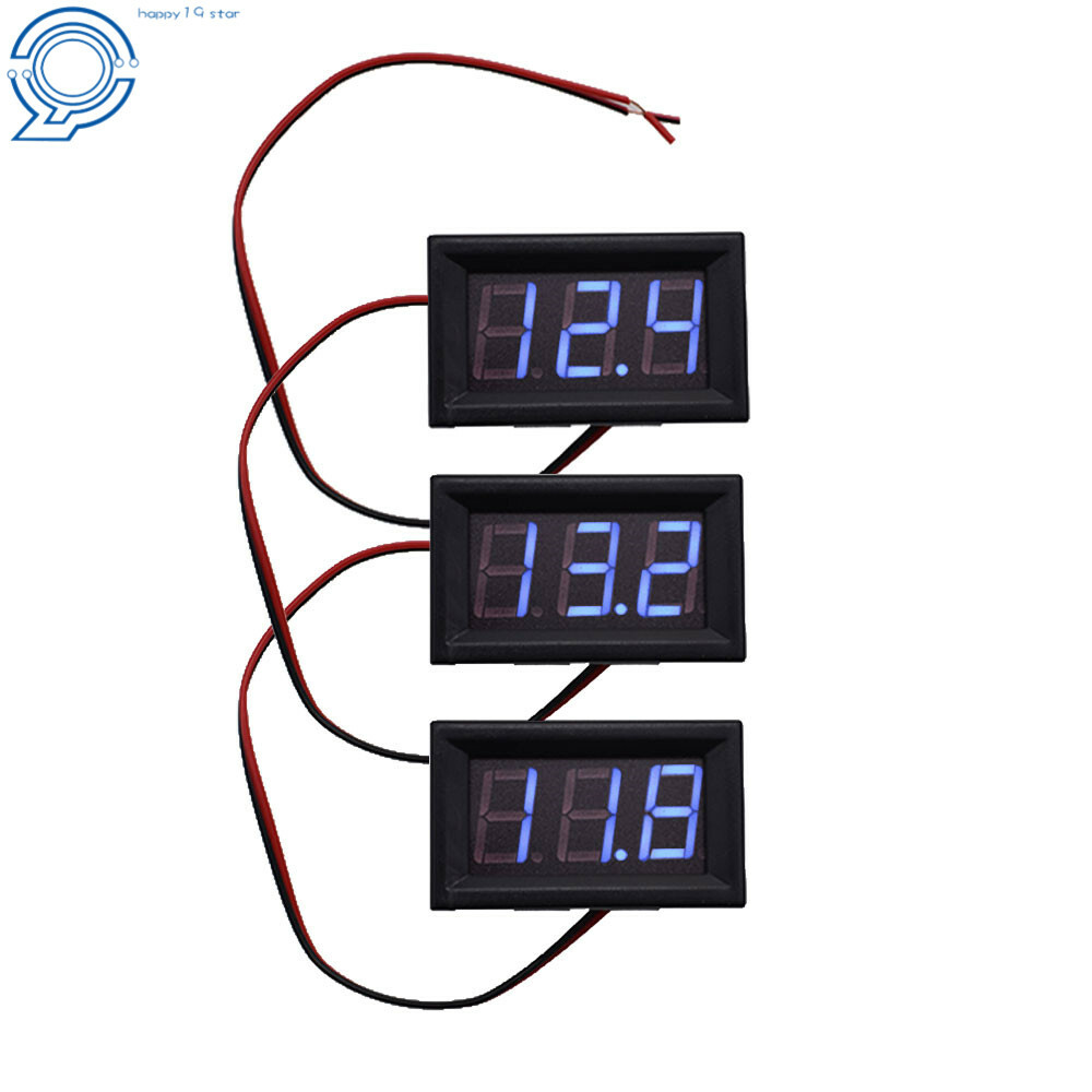 3× DC 4.5-30V Blue LED 3Digital Display Voltage Meter Voltmeter Panel Motorcycle