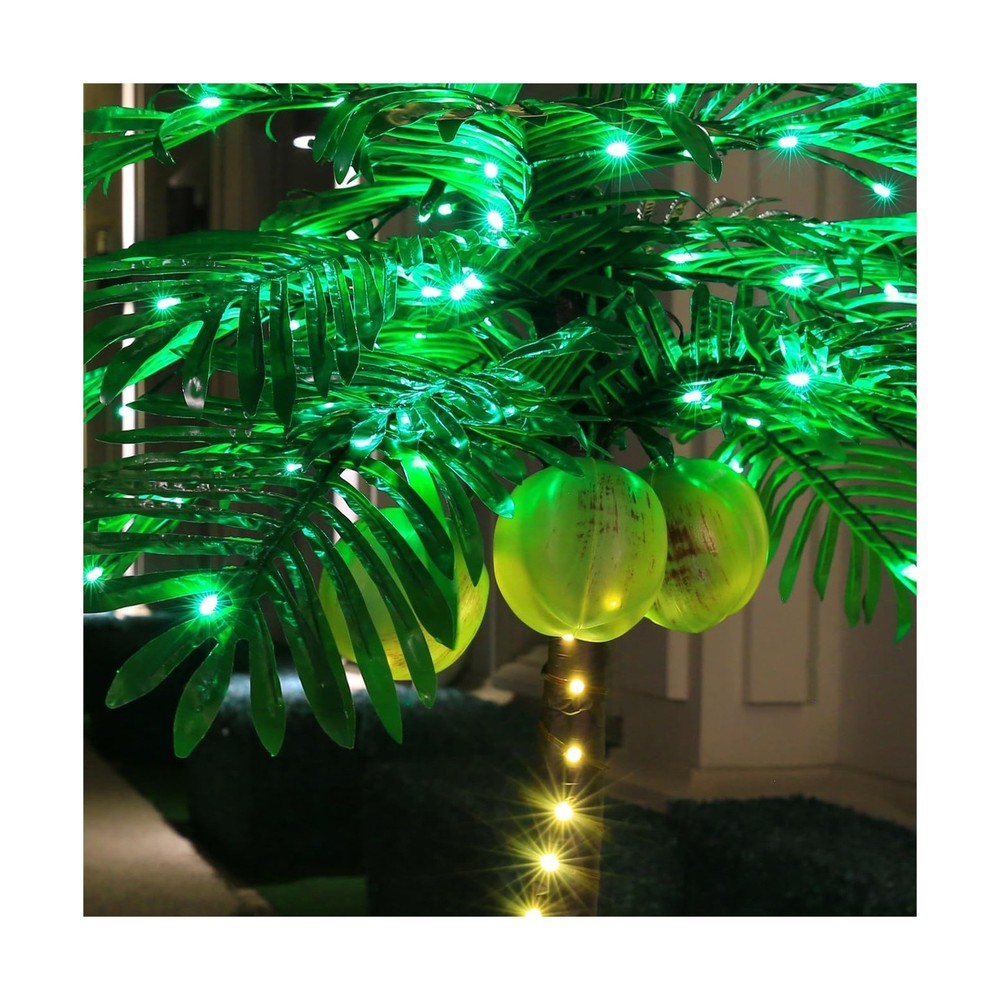 5ft Lighted Palm Tree with Glowing Coconuts - Dimmable, UL Certified, Waterpr...