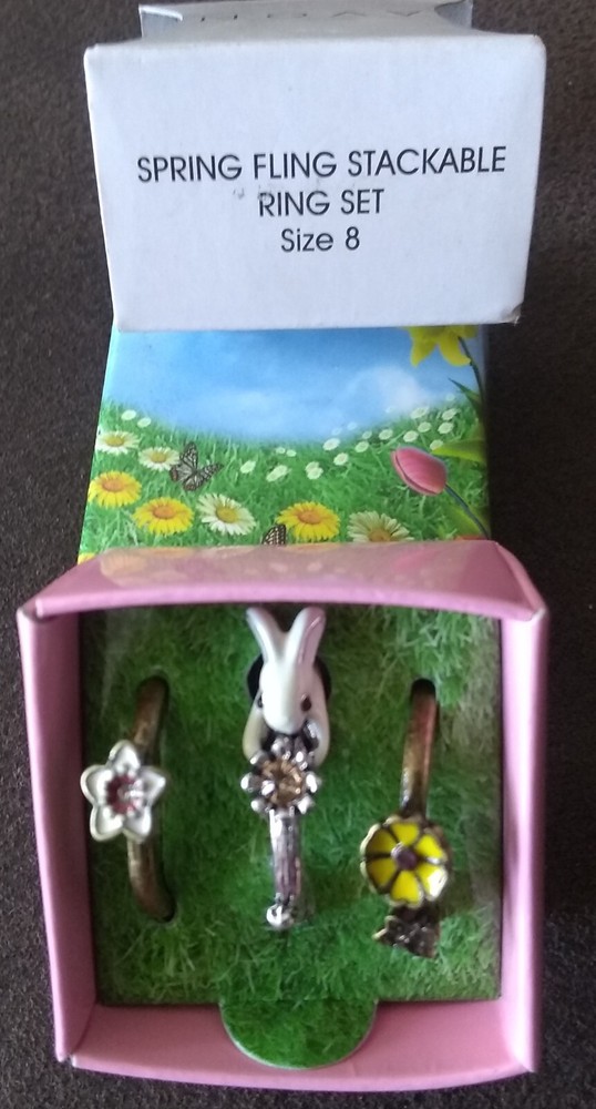 Avon Spring Fling Stackable Ring Set Size 8