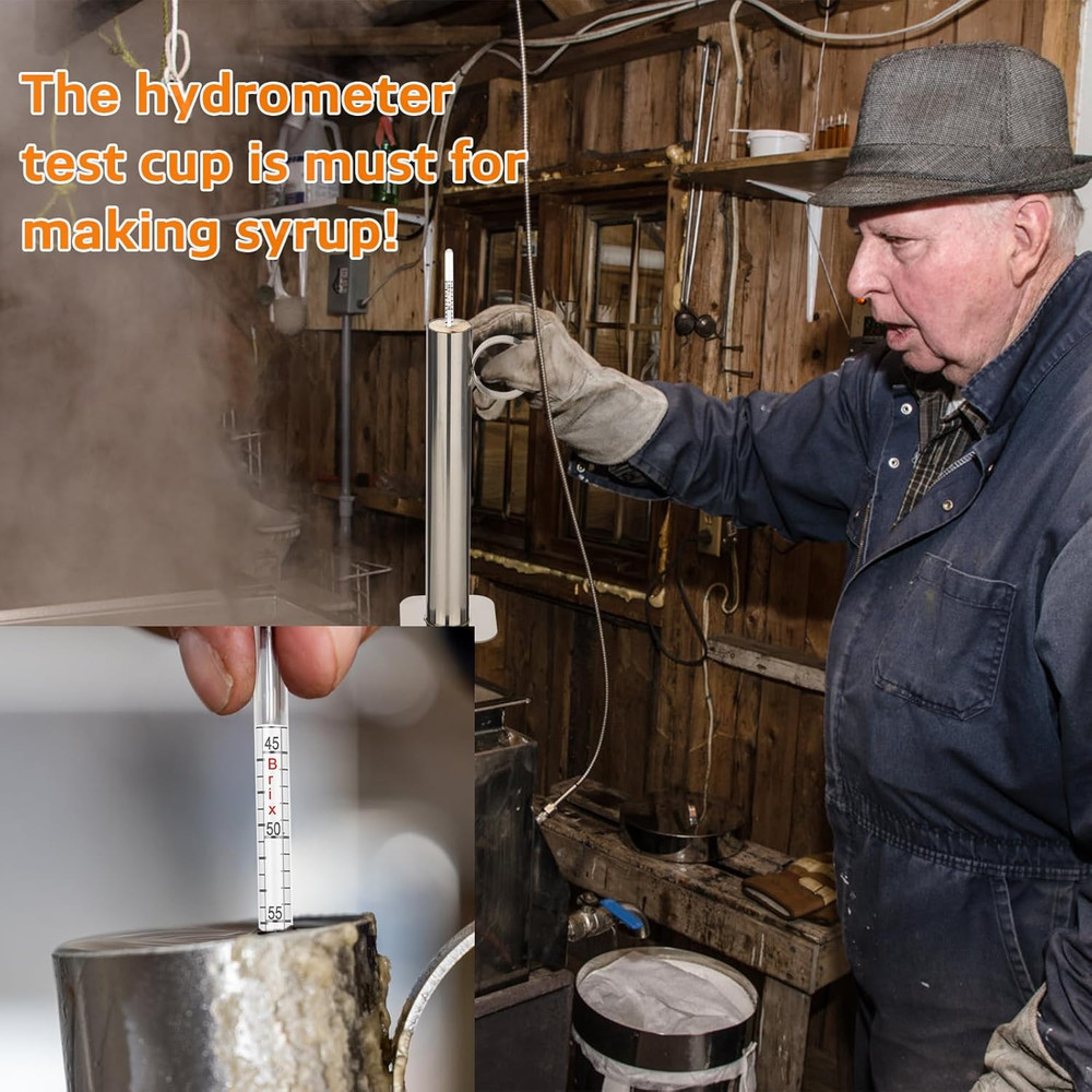 Maple Syrup Hydrometer Test Cup Kit, High Accuracy Hydrometer Maple Syrup Densit