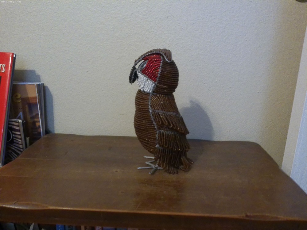 Large Beaded Owl Figure