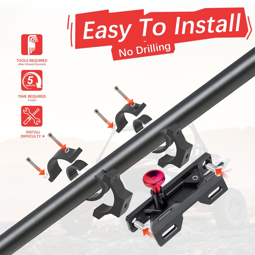 Quick Release UTV Fire Extinguisher Mount Kits Adjustable Roll Bar Extinguisher