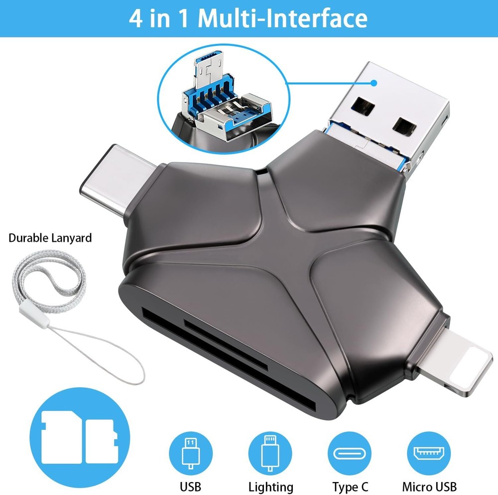 Trail Camera Viewer Memory Card Reader Compatible with iPhone/Android/Type C, Me