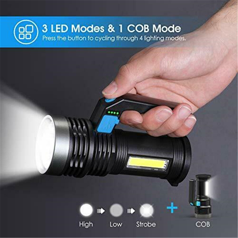 Most Powerful 22000000LM Torch LED Flashlight USB Rechargeable Tactical Light