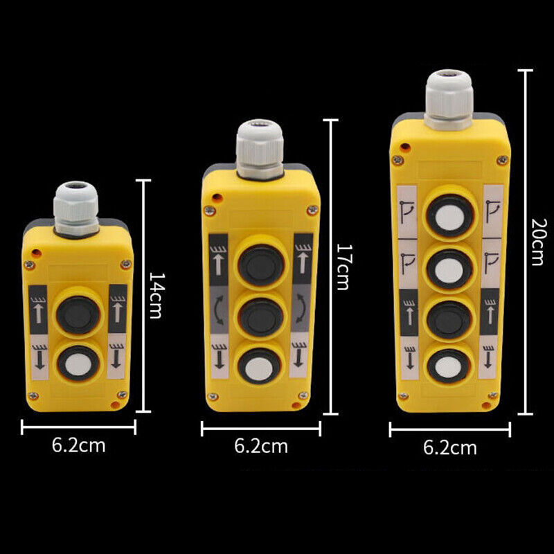 COP-2B Crane Button Switch Box Lifting Dustproof Rainproof Plastic Yellow UK