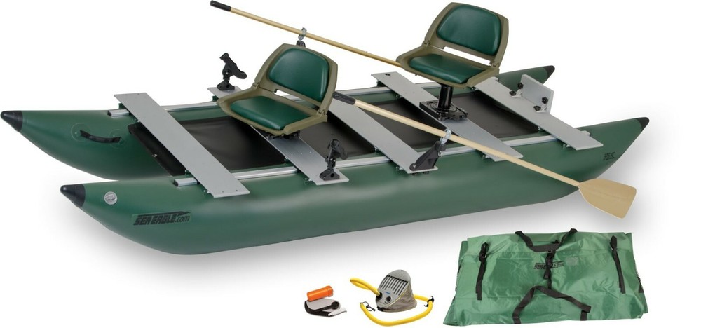 Sea Eagle 375FC Deluxe Package Inflatable Pontoon Boat Catamaran
