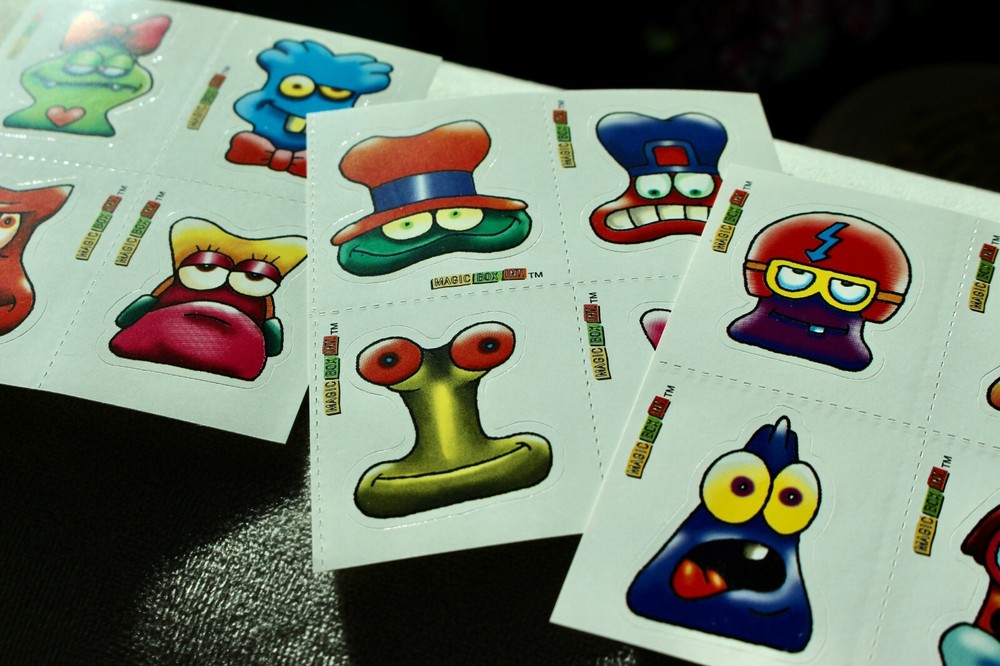 Crazy Bones sticker sheets (10) VINTAGE