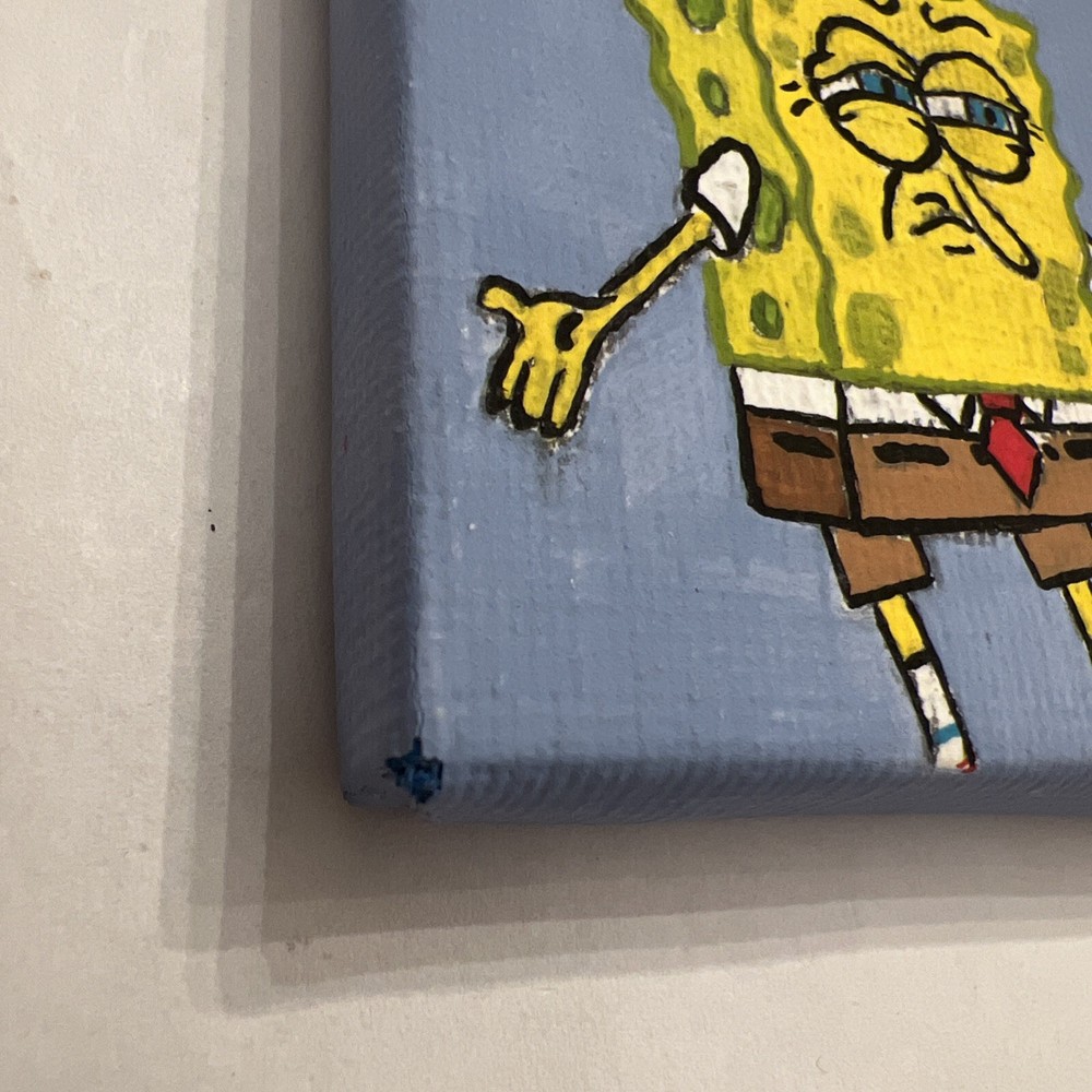 Handpainted Stretched Canvas Spongebob