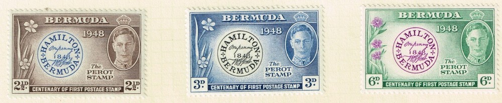 Bermuda Postmaster first stamps Flowers set 1948 MLH AM