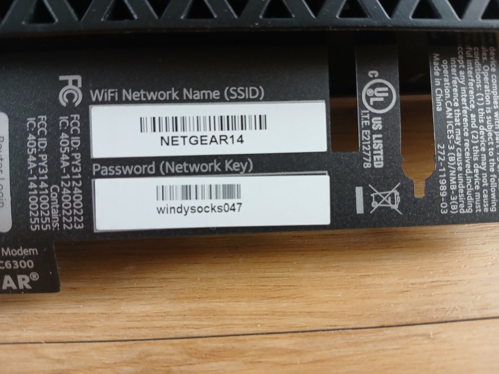 NETGEAR WIFI Cable Modem Router Model C6300