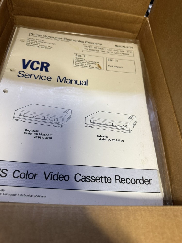 Original VCR Service Manuals