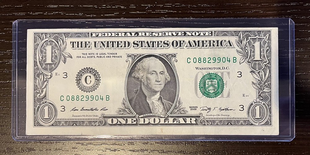 $1 Dollar Bill Error ✨Misaligned ✨Misprint ✨Miscut✨Offset ✨2009 Note