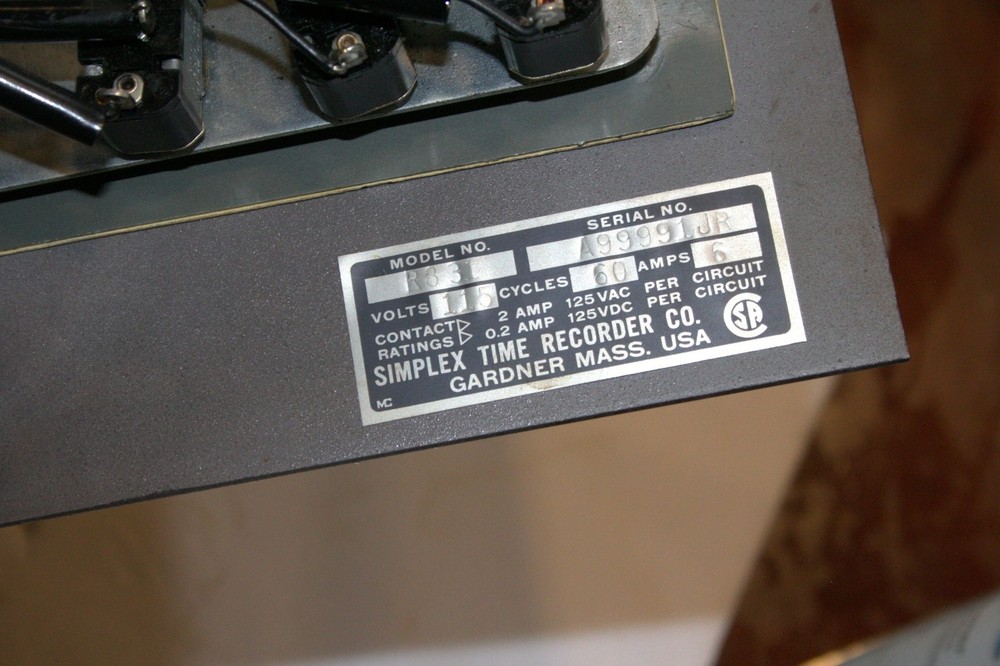 Simplex Time Recorder Clock Model No. R831
