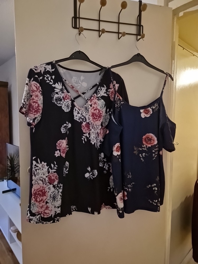 Bundle 2 Tops floral blouses size 12