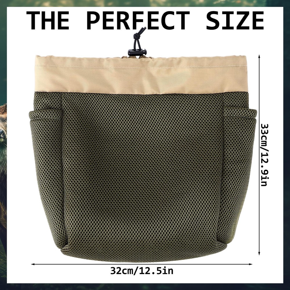 2 Pcs Saddle Hunting Dump Bag Saddle Pouches with Drawstring Closure Mesh Bag...