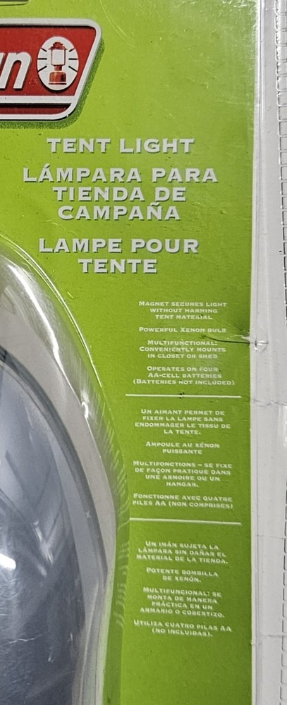 Coleman Tent Light Battery Powered Gray