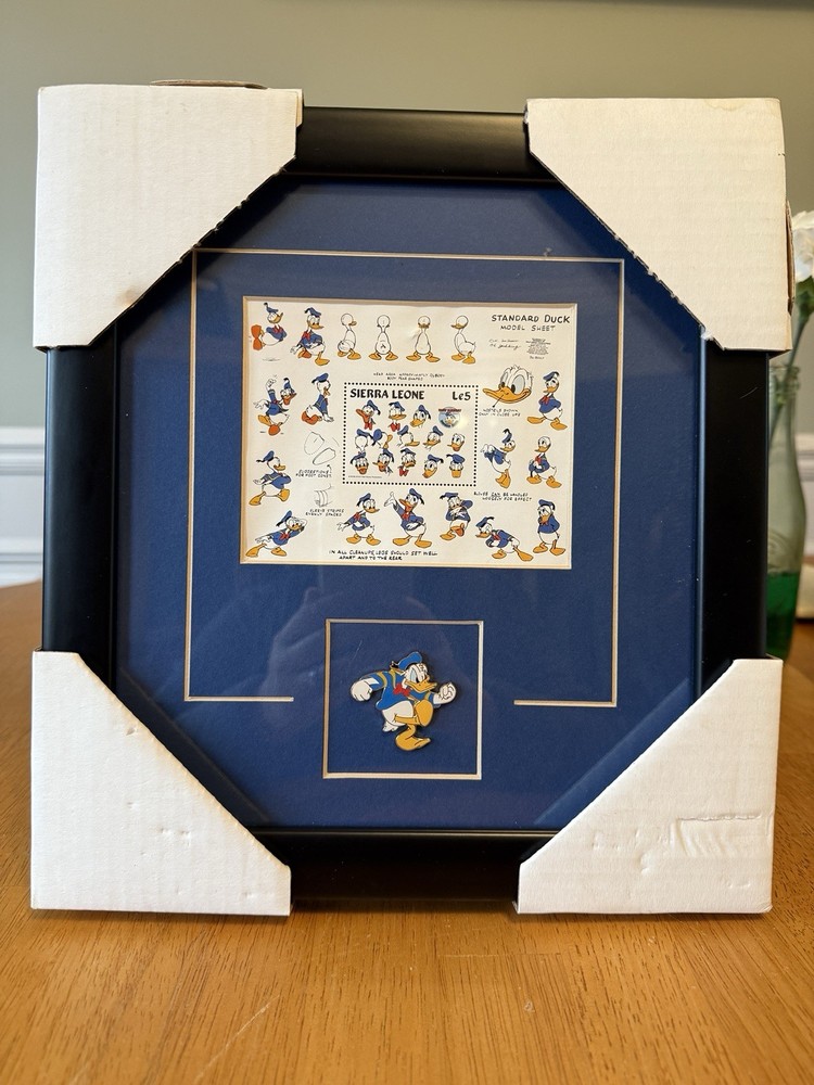 Framed Donald Duck Pin & Model Sheet DISNEY