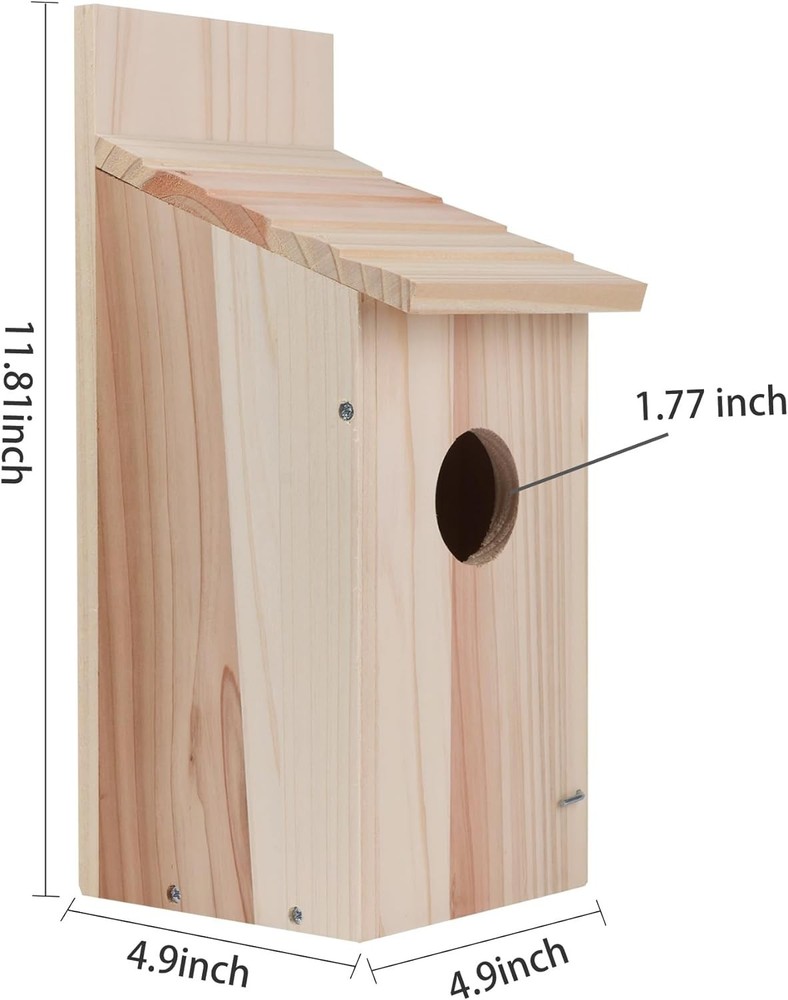 Compact Cedar Bird Box House - Easy Assembly DIY Bird Home for Nature Lovers