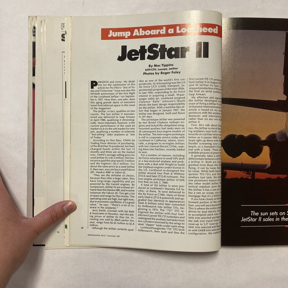 Professional Pilot - November 1987 Issue
