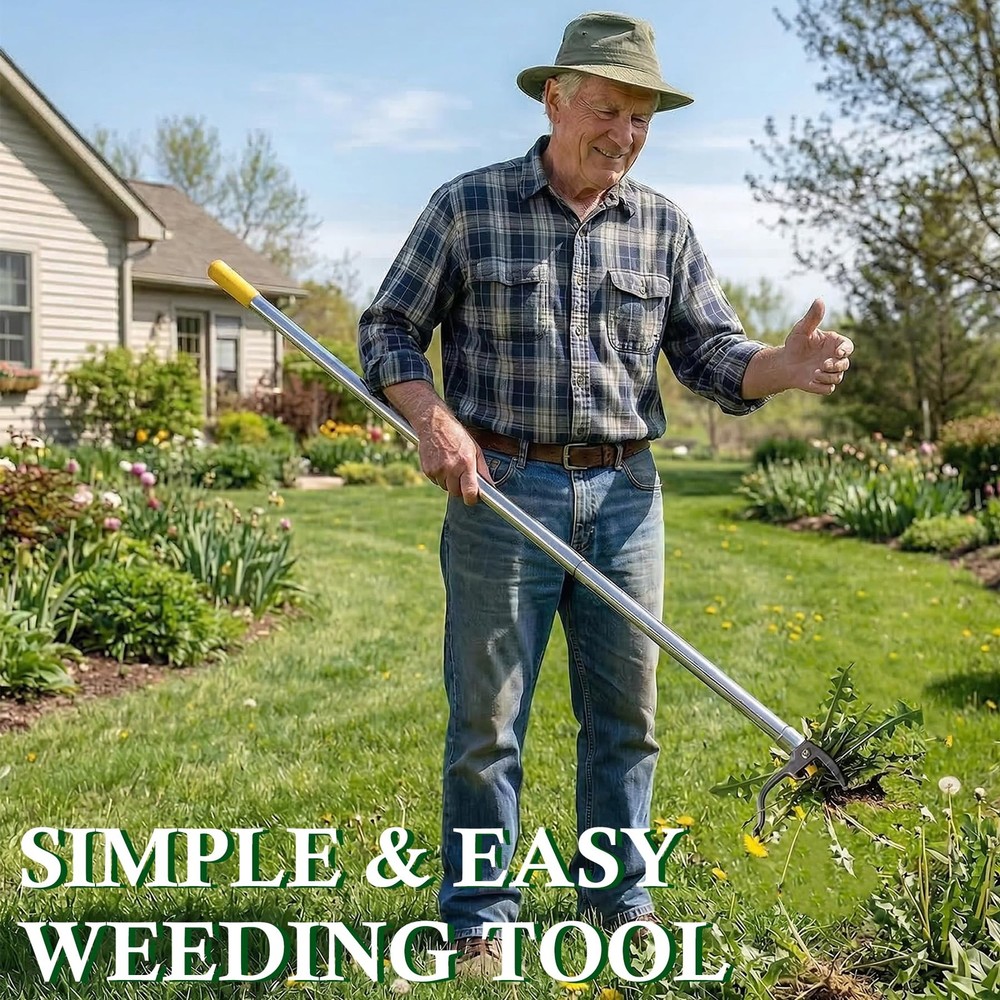 Weed Puller Tool, 48" Stand Up Dandelion Tool with Long Handle,Stainless Hand...