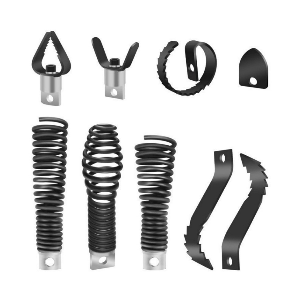 8PCS Drain Drill Attachments, Multi-Function Cutter Heads for Snake Machines