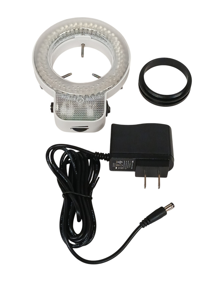 NEW AmScope 144S LED Adjustable Compact Microscope Ring Light + Adapter