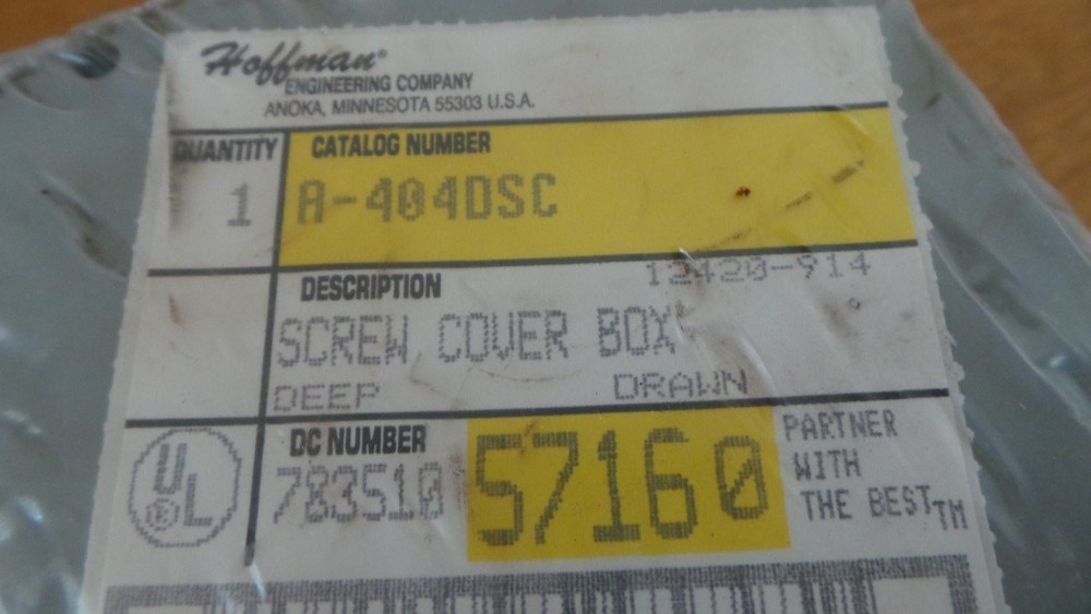 HOFFMAN SCREW COVER BOX ! DEEP DRAWN ! A-404DSC !
