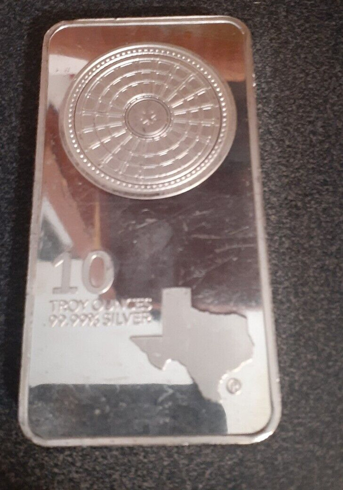 10 Oz Texas Mint 99.99% Silver Bar