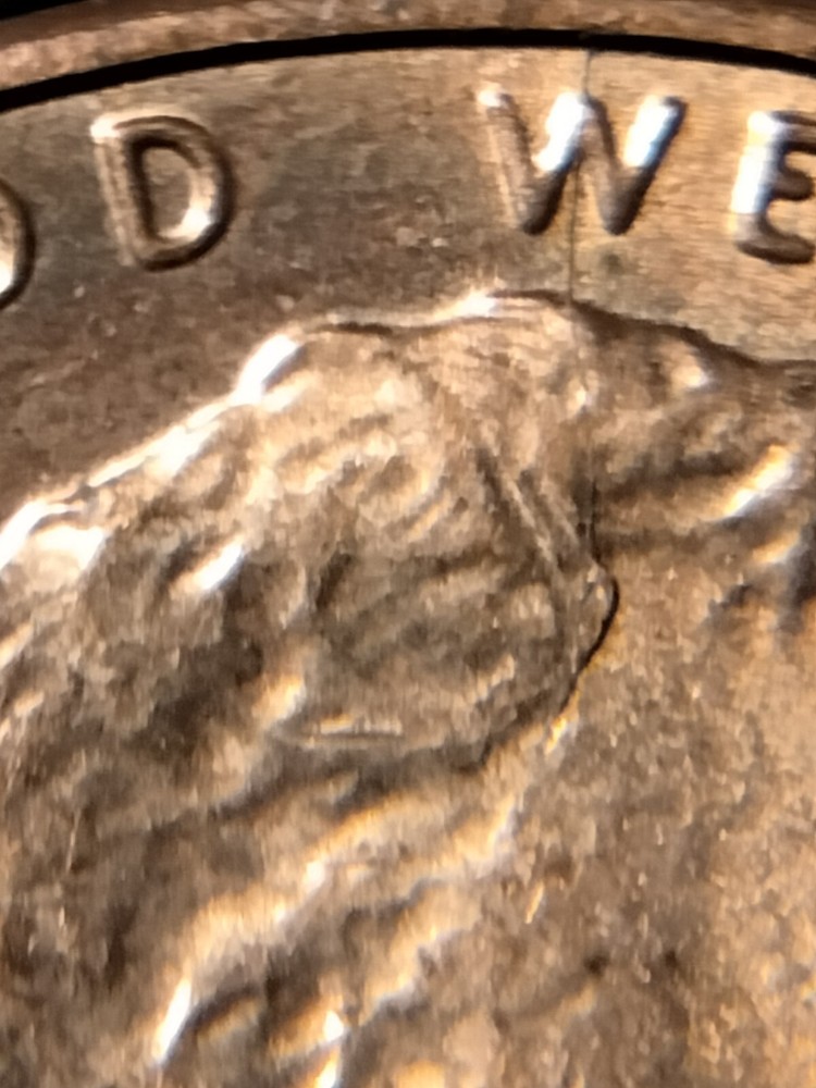 2014 P Lincoln Shield Cent Spiked Head Die Break