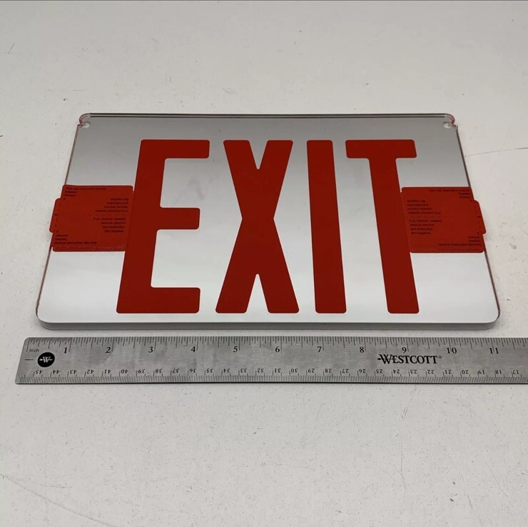 Emergi-Lite Exit Sign RED Edge Lit Mirror Replacement 6" Panel PNG6 NEW
