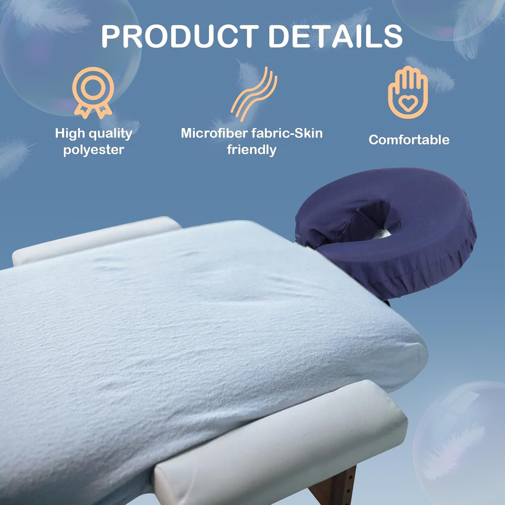 12 Pcs Face Cradle Covers for Massage Head Rest Microfiber Reusable Soft Thicker