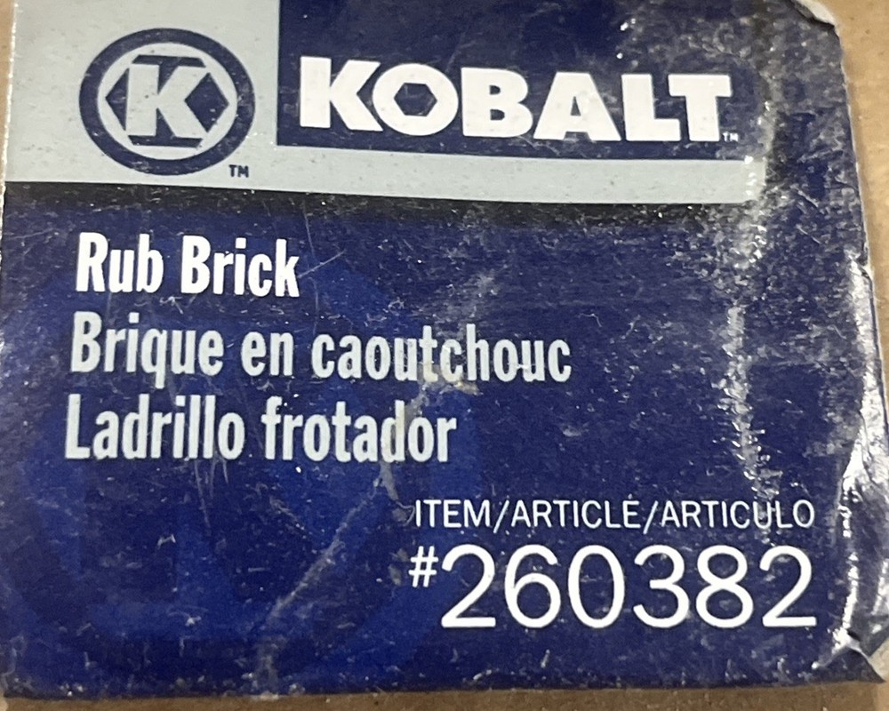Kobalt Rub Brick 8138 Handle Medium Coarse Light Used