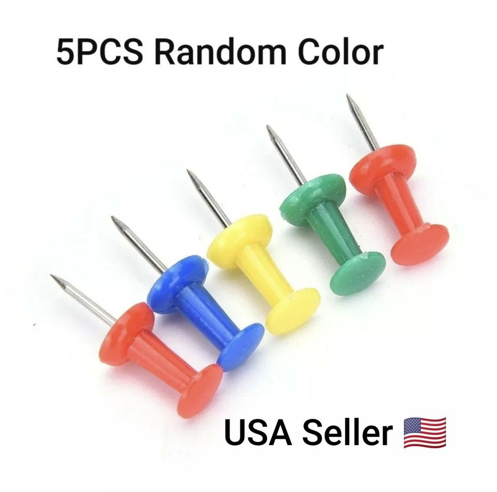 5Pcs Assorted Making Thumb Tacks Multicolor Plastic Tacks Push Pins Cork School