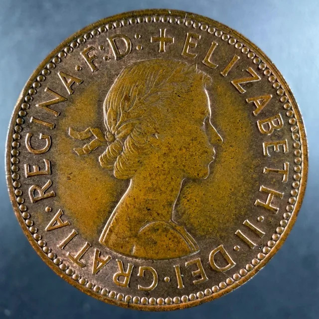 1963 Great Britain Half Penny Ship Reverse Bold Design