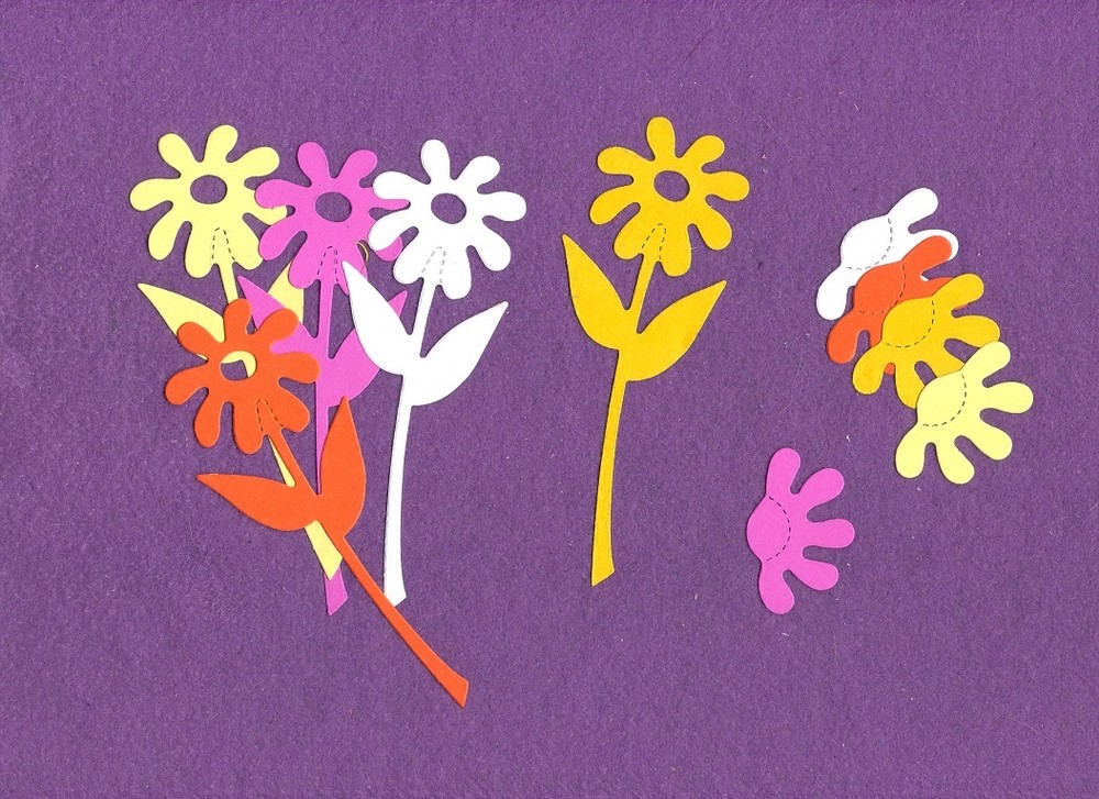 DAISY tall die cuts scrapbook cards