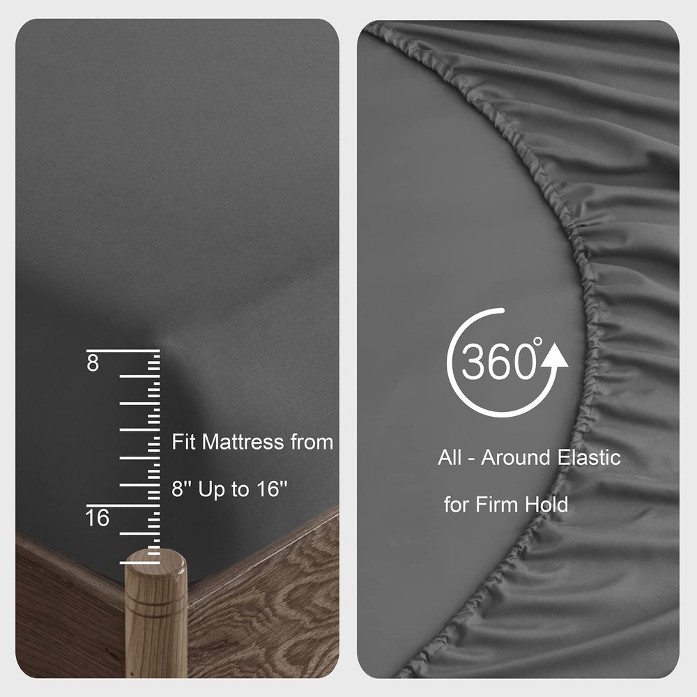 King Sheet Set, 2400 Thread Count Soft Deep Pocket Microfiber Sheets, 4 Piece...