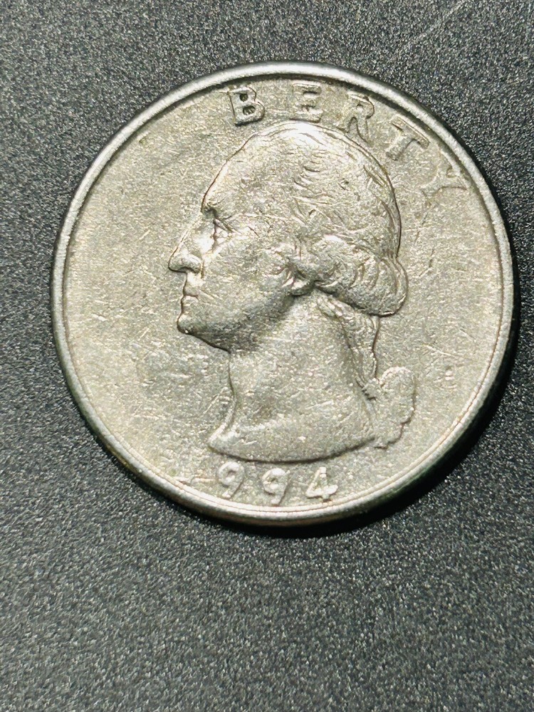 1994 Washington Quarter Massive Struck Through Grease Error Obverse and Reverse