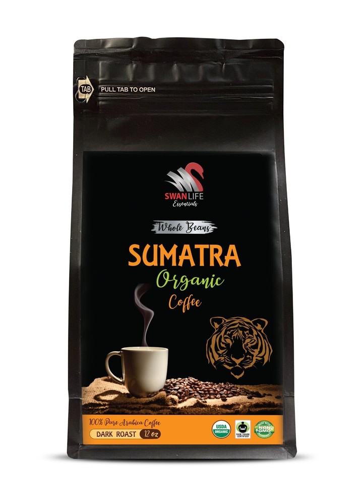 Coffee with chocolate notes - SUMATRA ORGANIC COFFEE WHOLE BEANS -  1 Pack