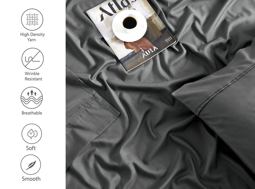 King Sheet Set, 2400 Thread Count Soft Deep Pocket Microfiber Sheets, 4 Piece...