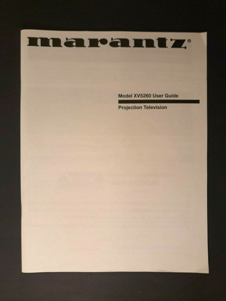 Marantz XV5260 User Guide Operating Instruction Manual & Quick Guide 60 Pages