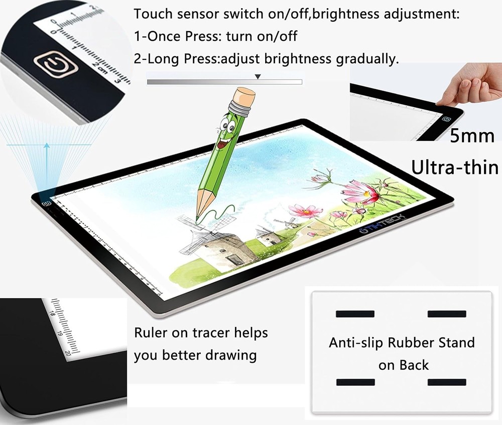 Versatile A4 USB-Powered LED Light Box for Art, Stenciling & Animation